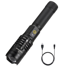 Super Bright High Lumen Aluminum USB Rechargeable Handheld Camping Tactical XHP50 LED Flashlight With Power Display